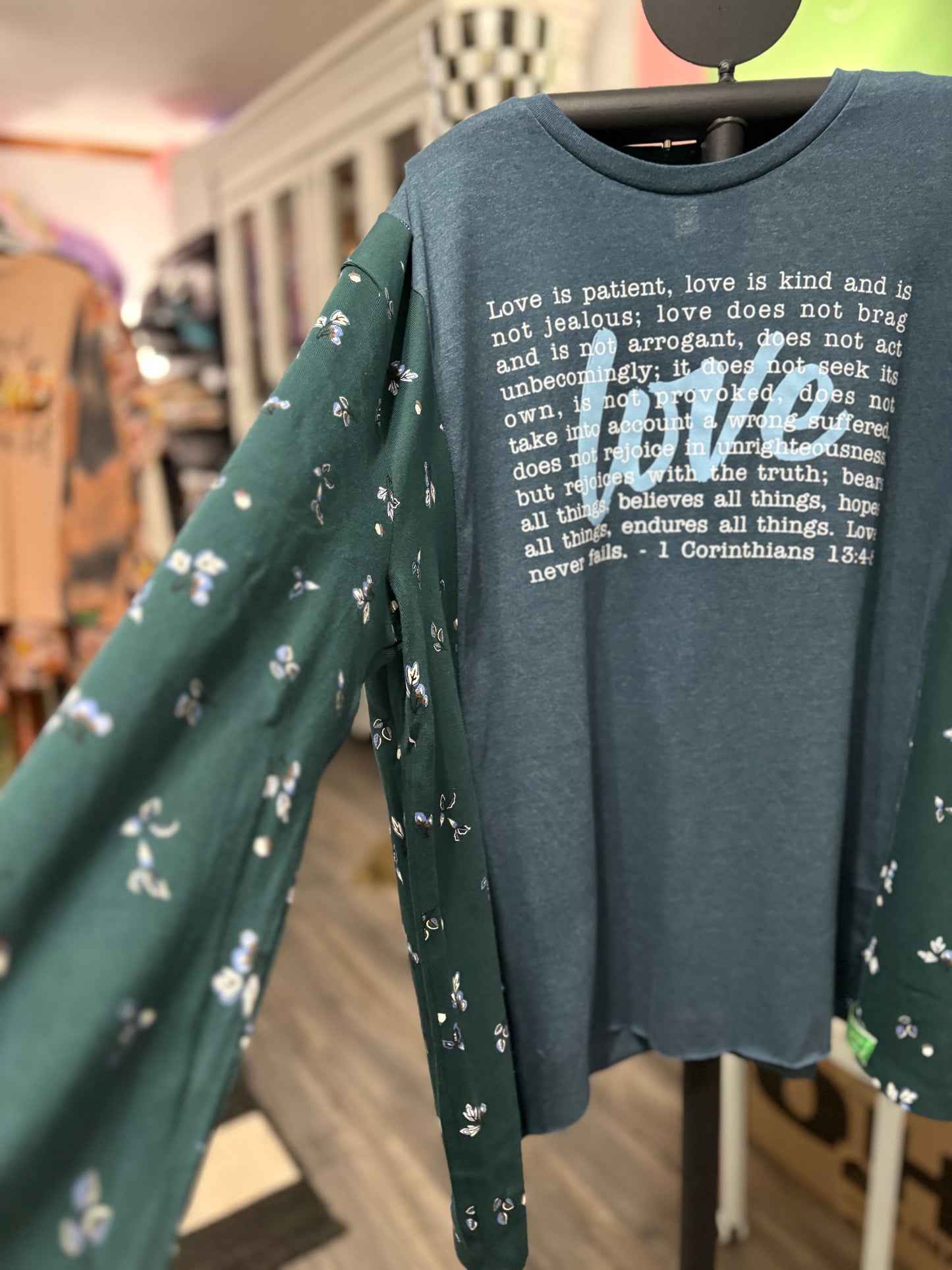 Love Upcycled Drop-Sleeve Tee One Size Fits a Small to XXL