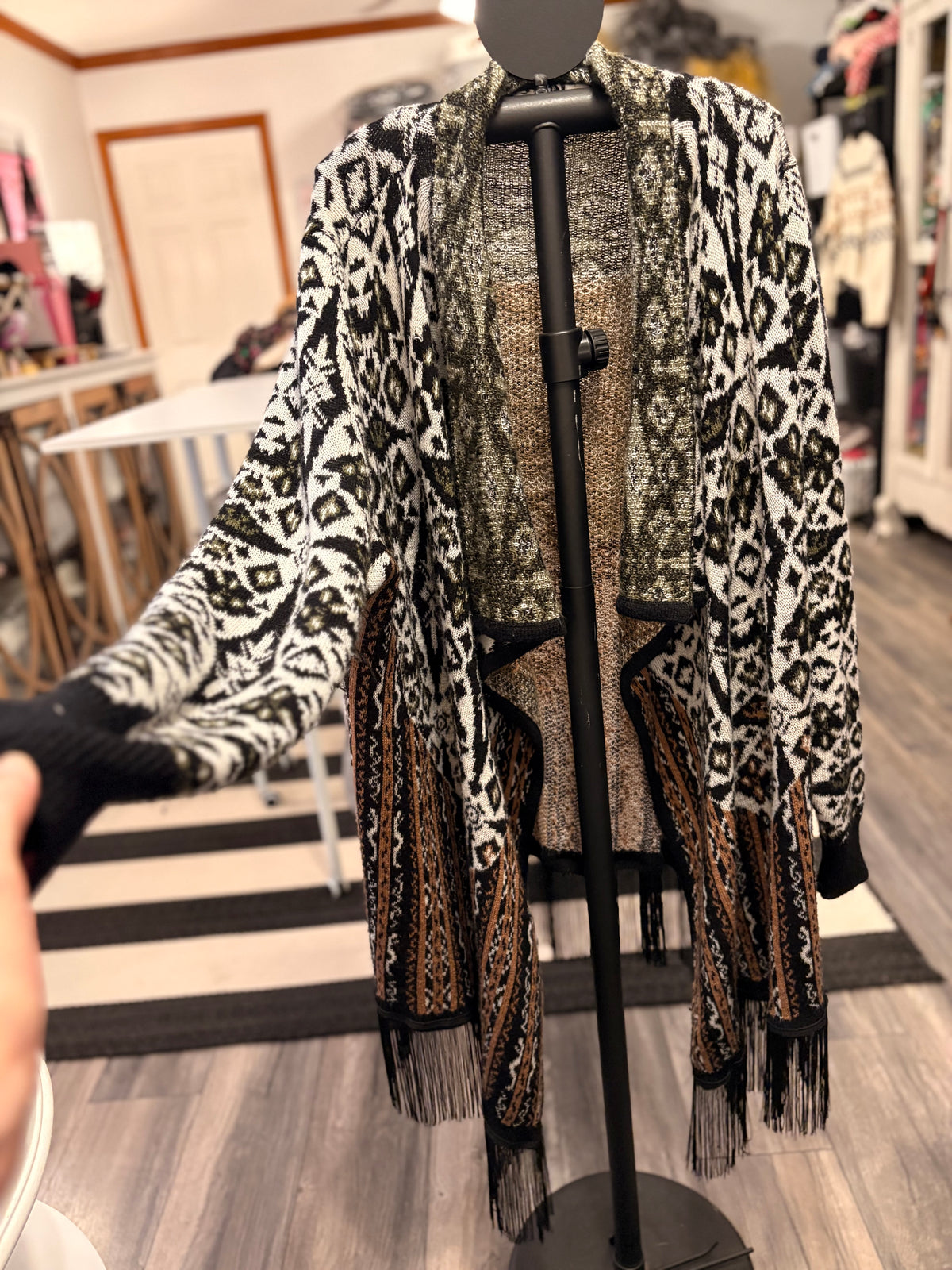 Cheetah Glam Open Sweater One Size Fits a Small to XXL