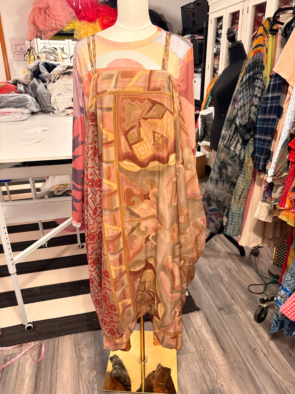 Mabel Silk Reversible Maxi Dress One Size Fits Small to 3X 2-22
