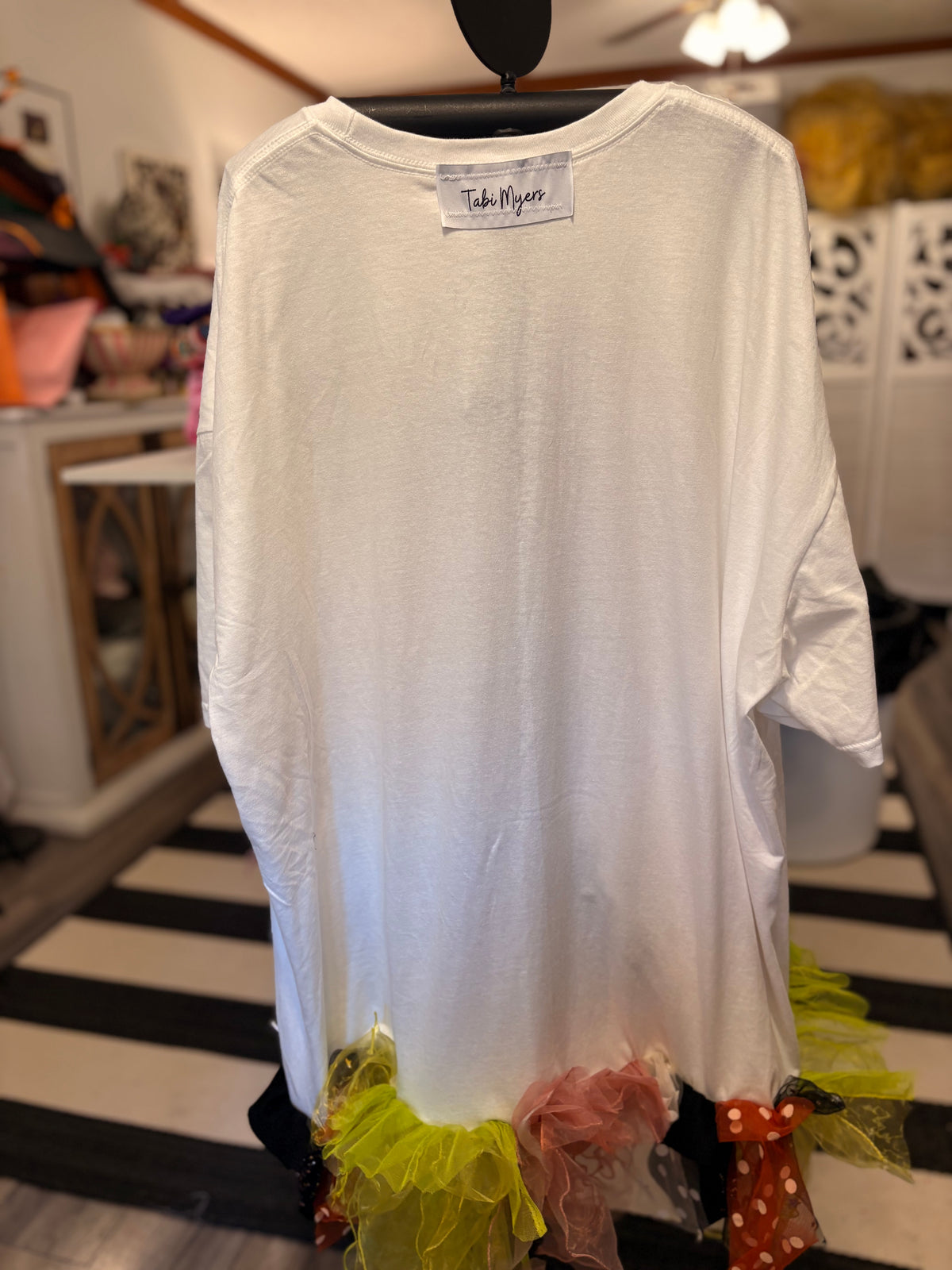 Witchy Poo Glam Fringe Asymmetrical Tee One Size Fits Small to 3X