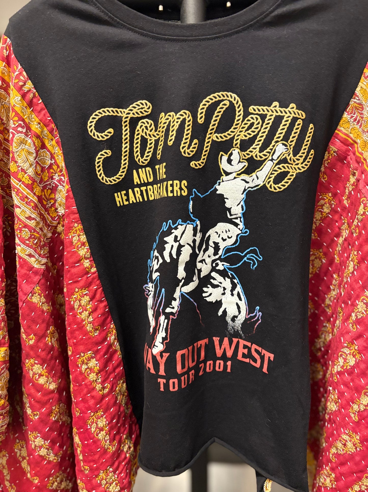 Tom Petty Upcycled Vintage Kantha Poncho Tee One Size Fits a Small to XXL