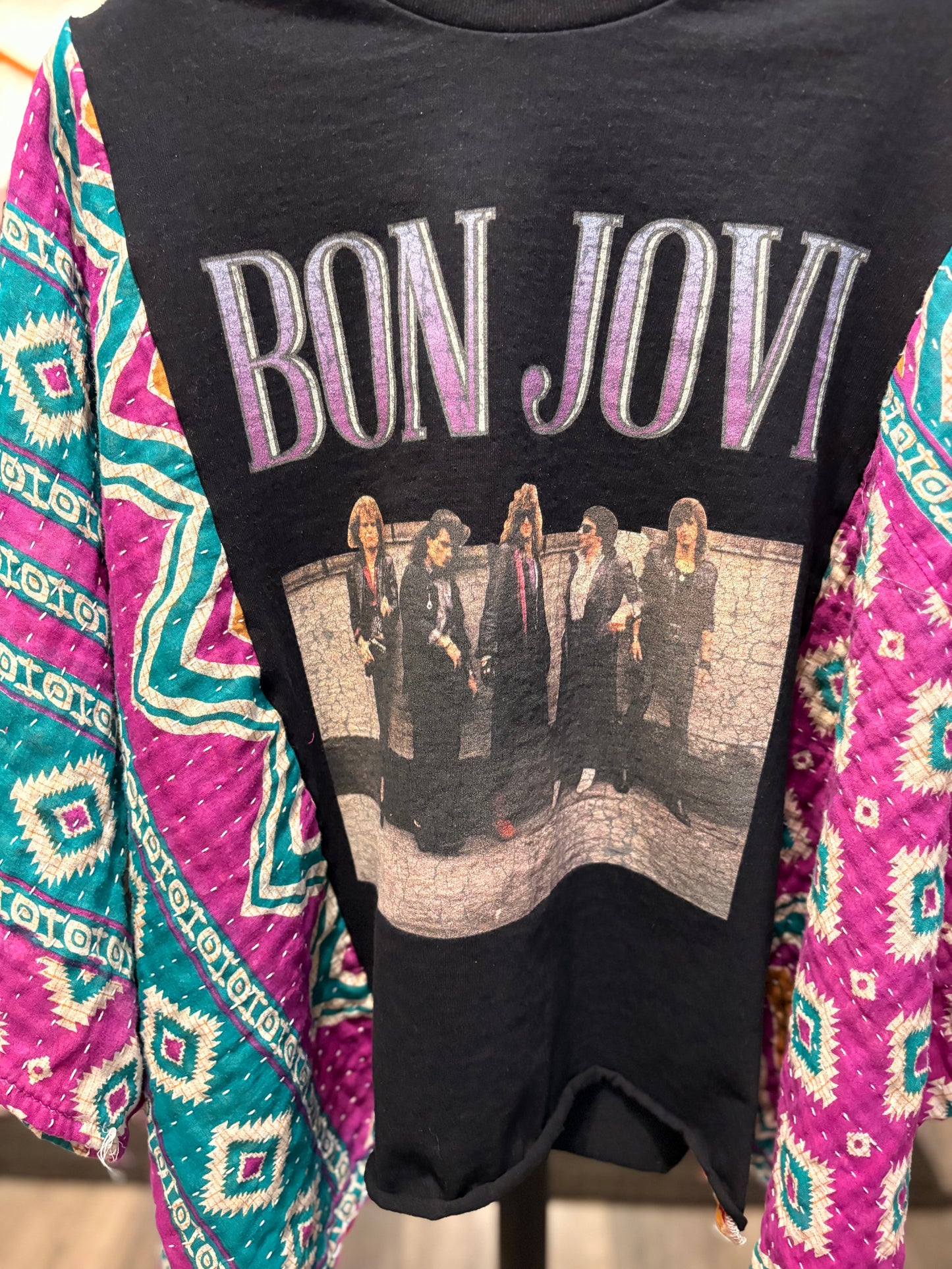 Wanted Upcycled Vintage Kantha Quilt Poncho Tee One Size Fits a Small to XXL