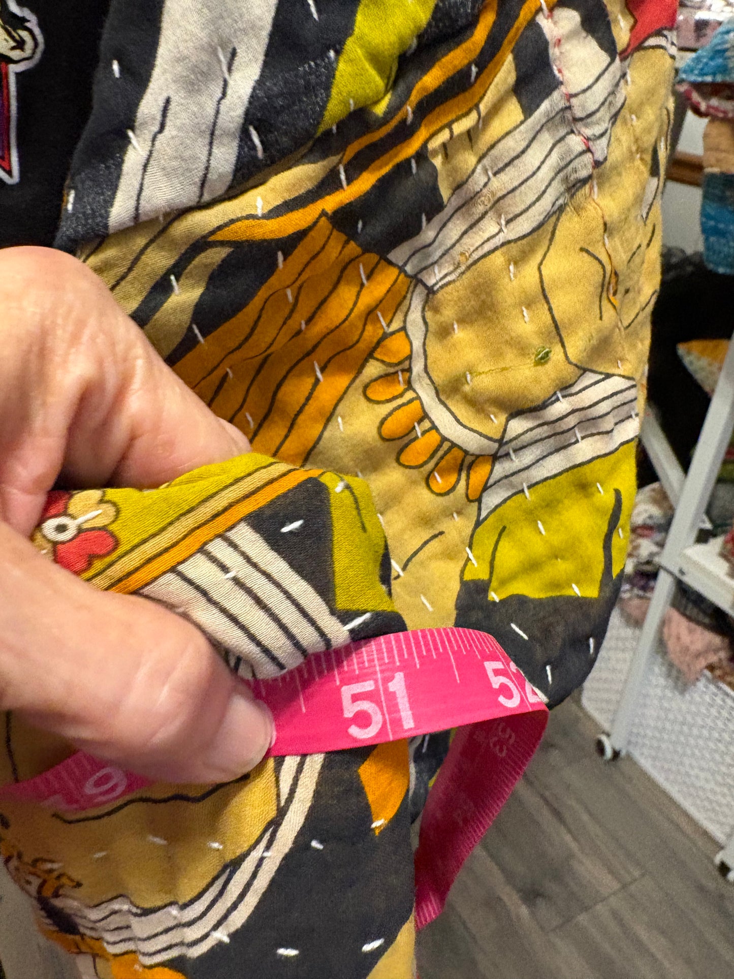 Paradise City Upcycled Vintage Kantha Quilt Poncho Tee One Size Fits a Large to 3X