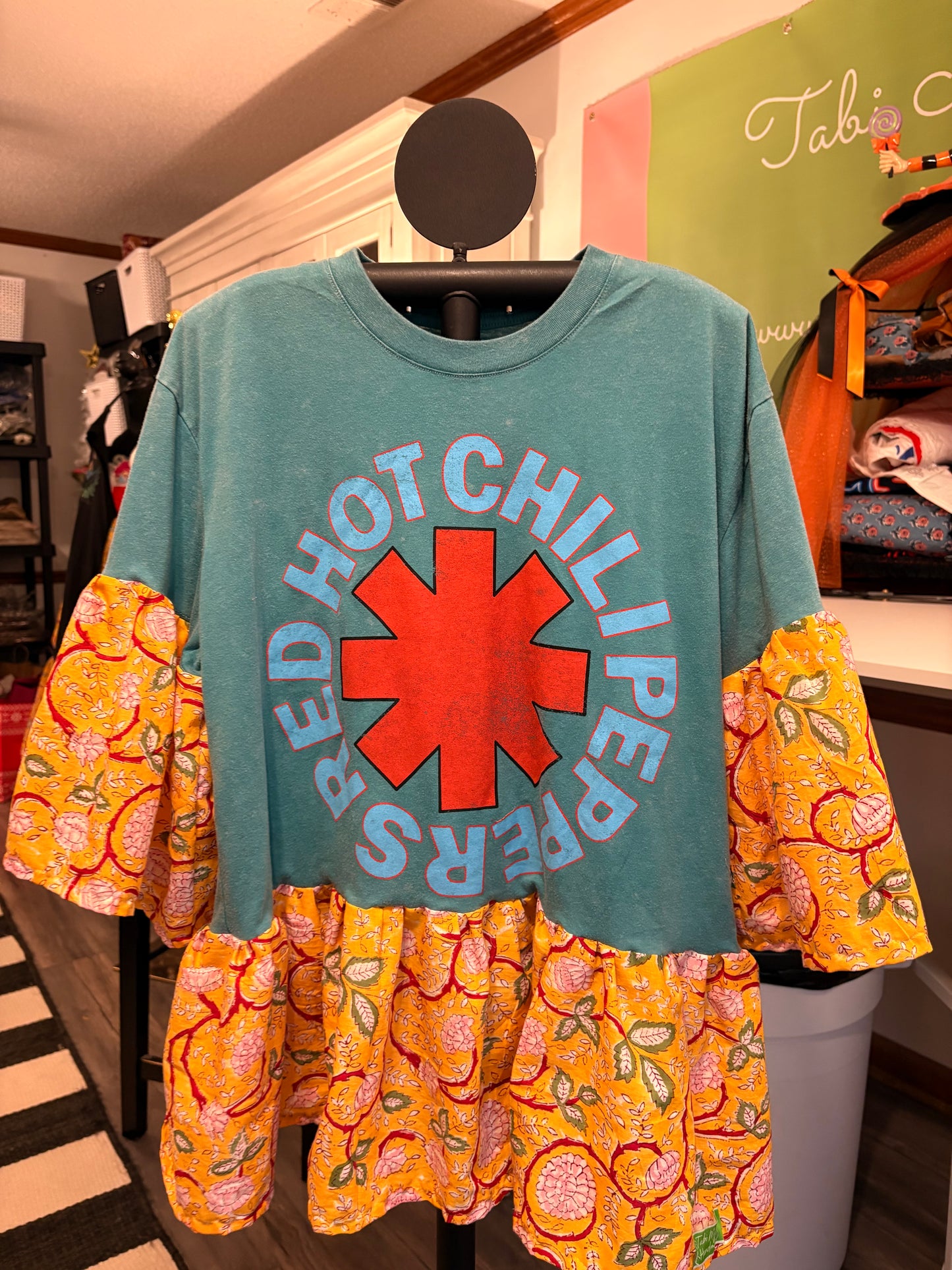 Red Hot Ruffled Rockstar Top One Size Fits an XS to Large Oversized