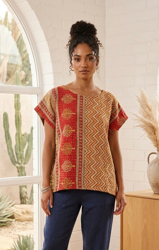 Ida Kantha Top One Size Fits a Small to XL 6-14