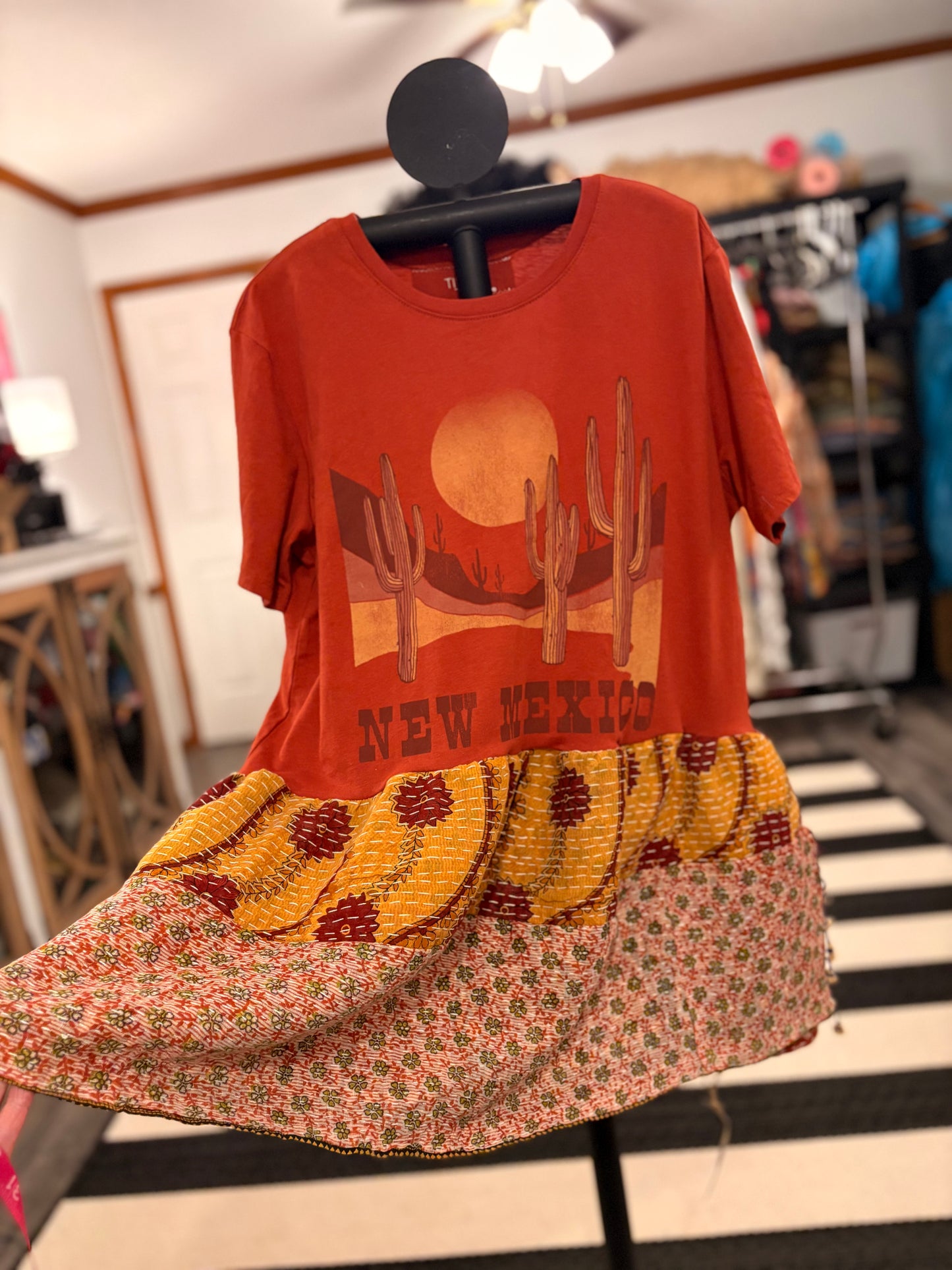 New Mexico Upcycled Tee Dress One Size Fits an XS to Small