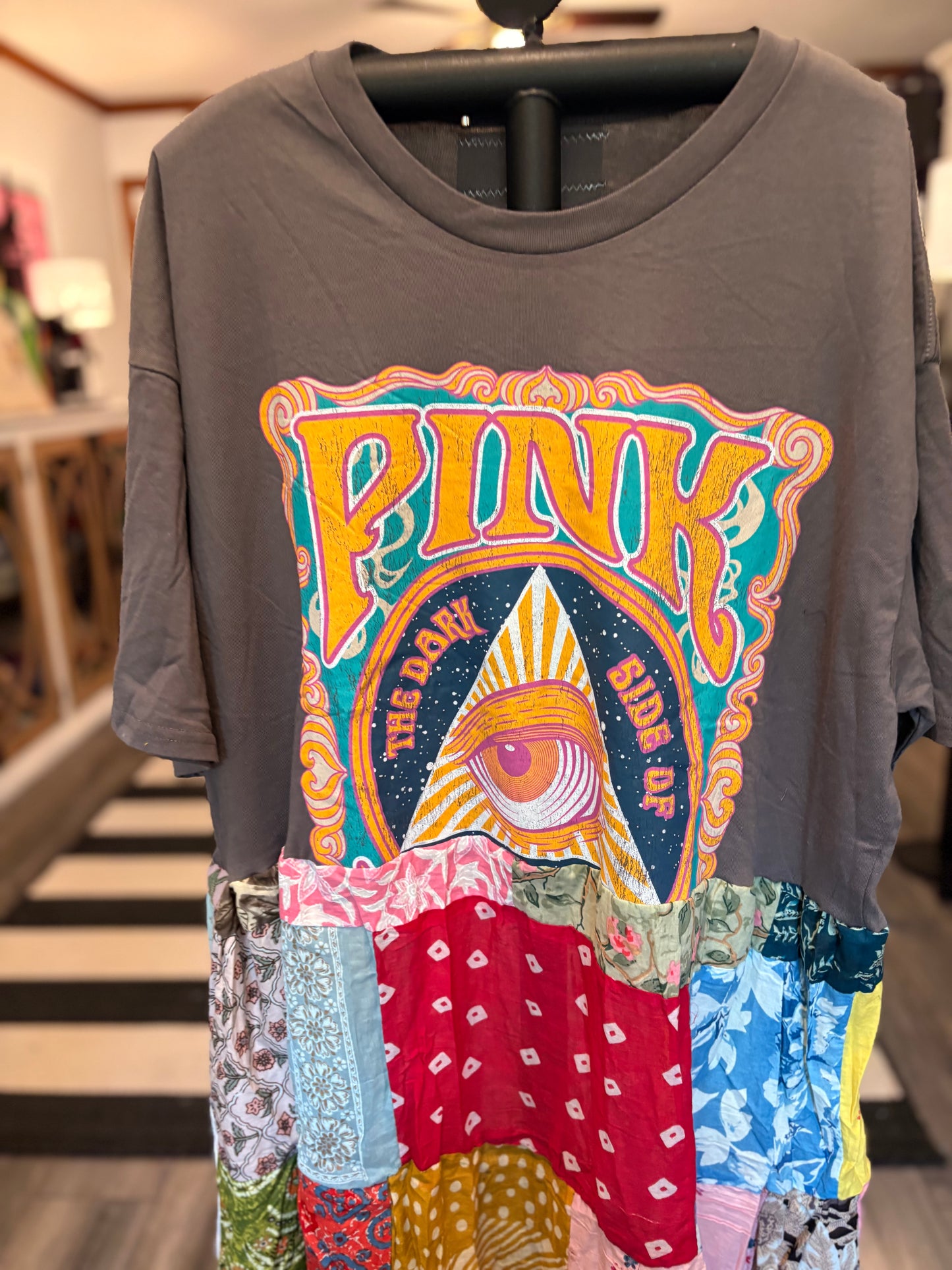 Pink Floyd Upcycled Patchwork Dress One Size Fits a Small to XXL