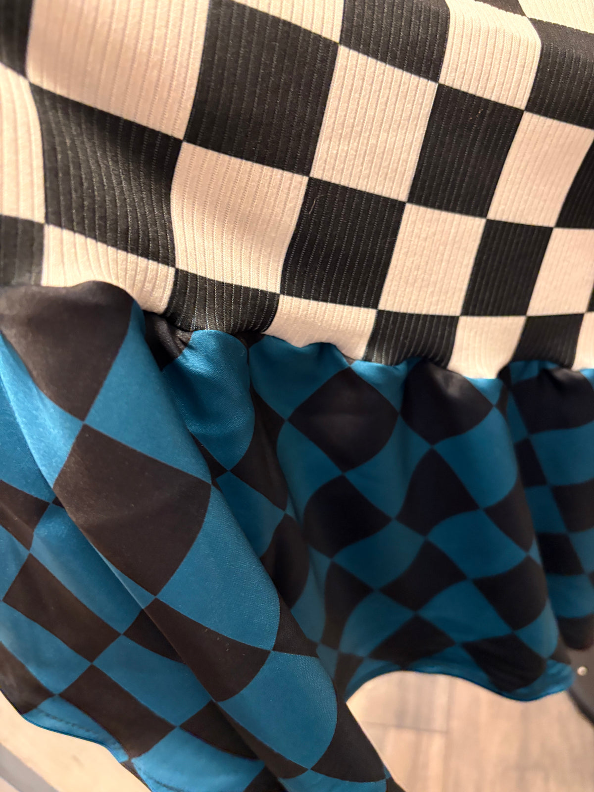 Checkerboard Glam Dress One Size Fits a Small to 3X