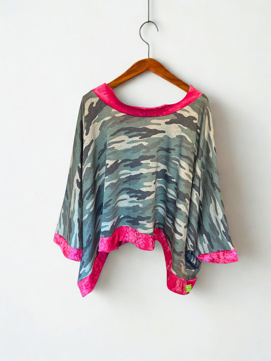 Huntress Crushed Velvet and Camo Tabi Top One Size Fits Most Short Length