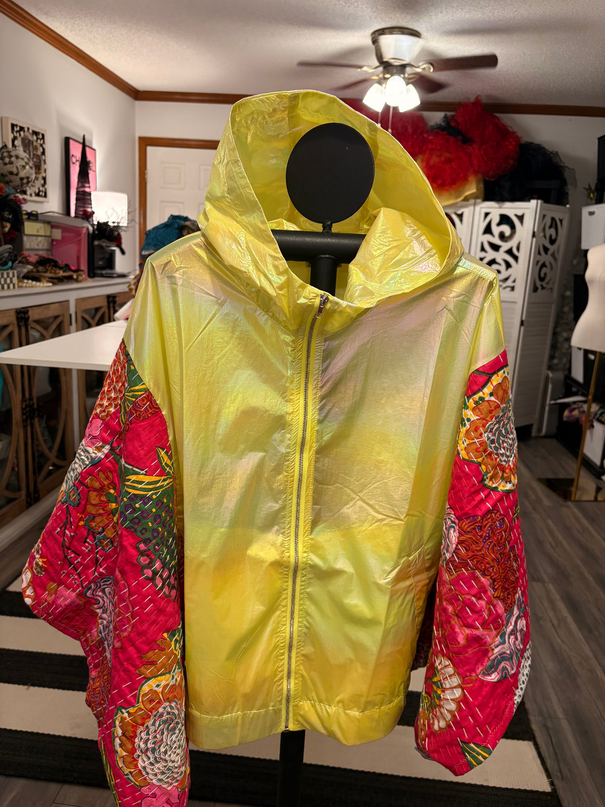 Electric Nights Upcycled Kantha Poncho One Size fits a Small to 3X