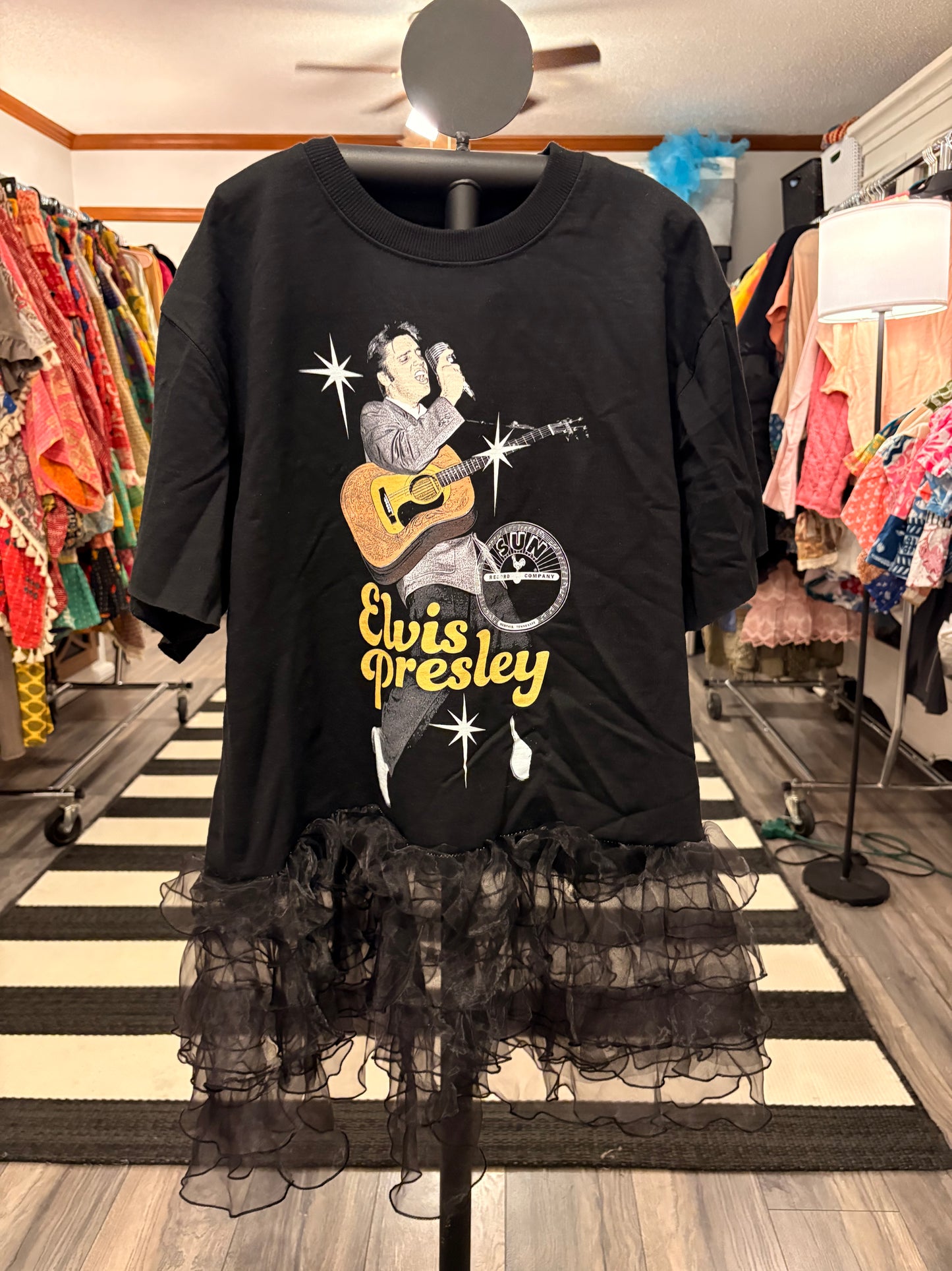 Sun Elvis Rockstar Ruffle Top One Size Fits a Small to Large