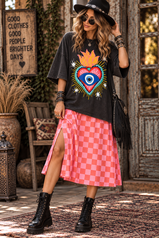Sacred Heart Oversized Cut Off Tee