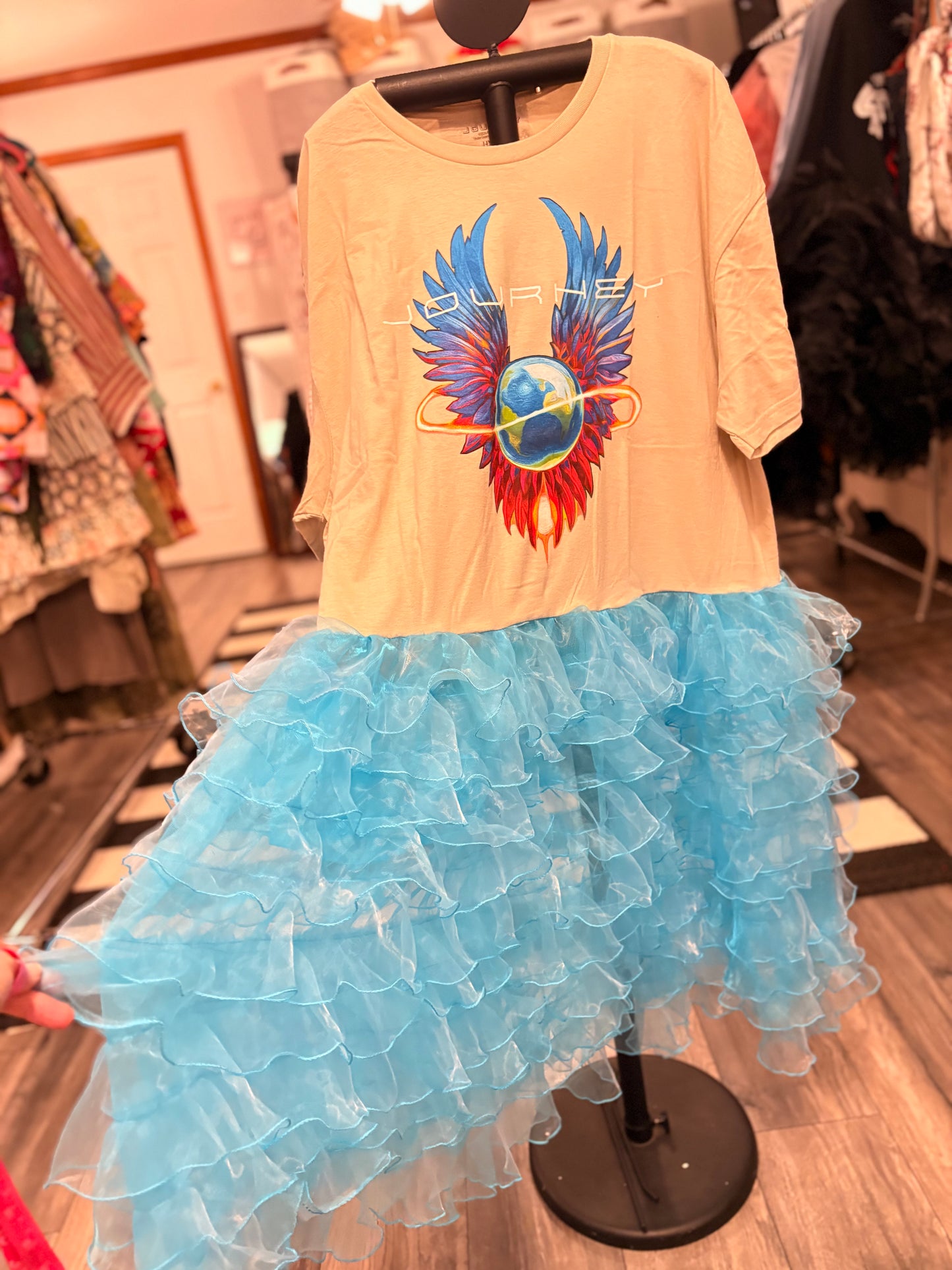 Just A Small Town Girl Rockstar Ruffle Dress/Top One Size Fits a Small to 3X