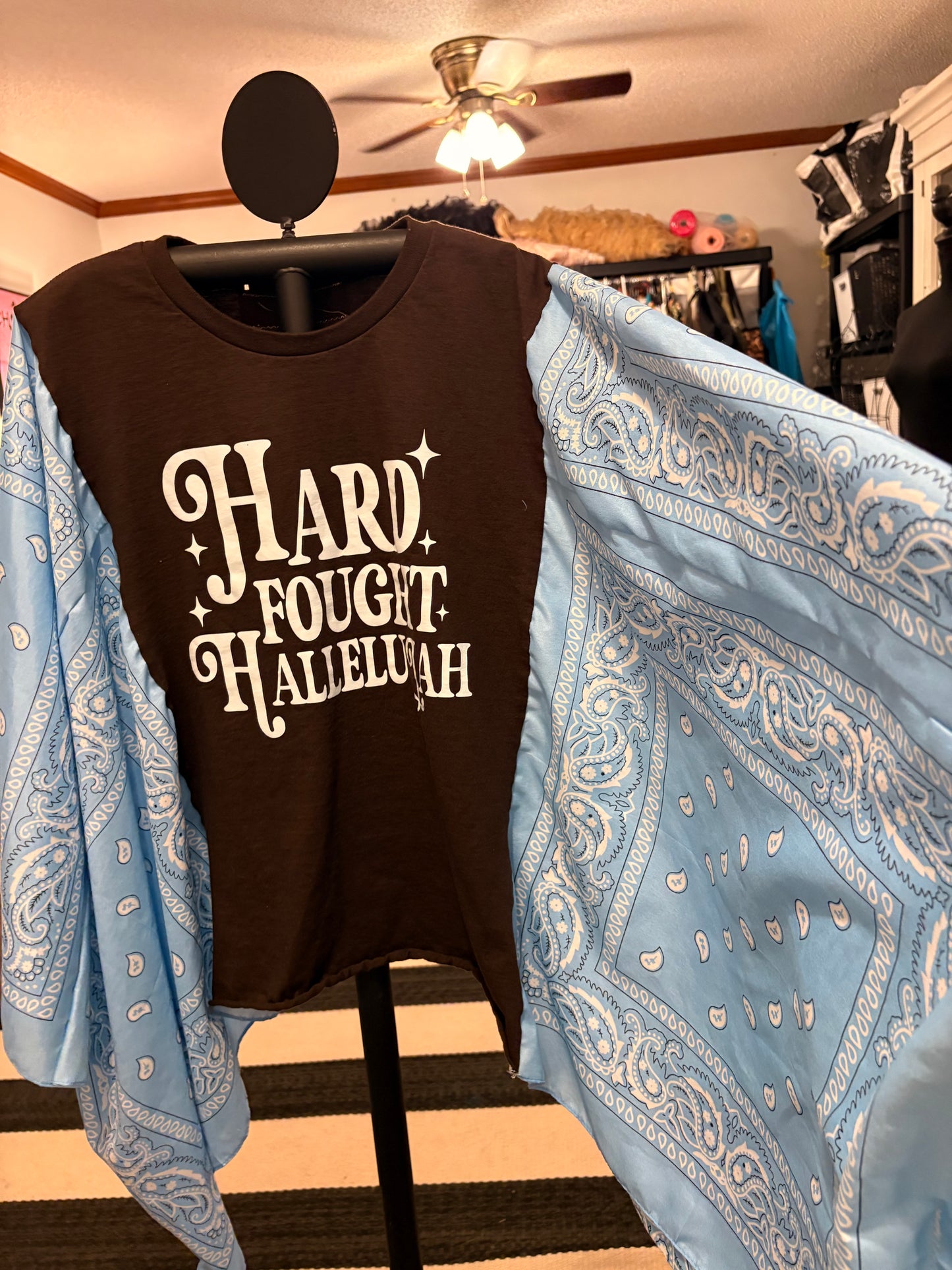 Hard Fought Bandana Poncho Tee Fits a Small to XL