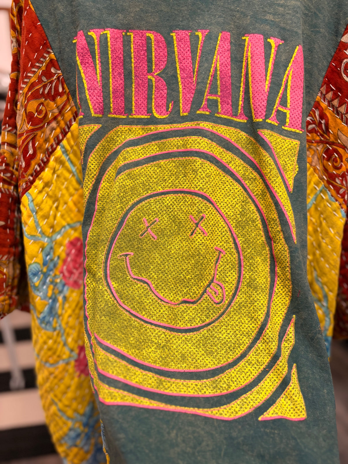 Come As You Are Vintage Kantha Poncho One Size Fits a Small to XXL