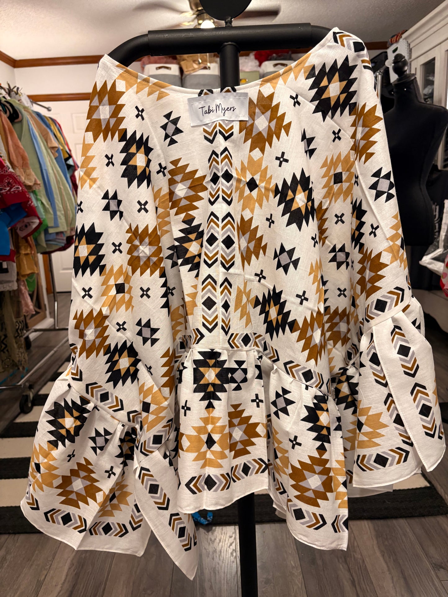 The Warrior Bandana Ruffled Poncho One Size Fits a Small to 3X