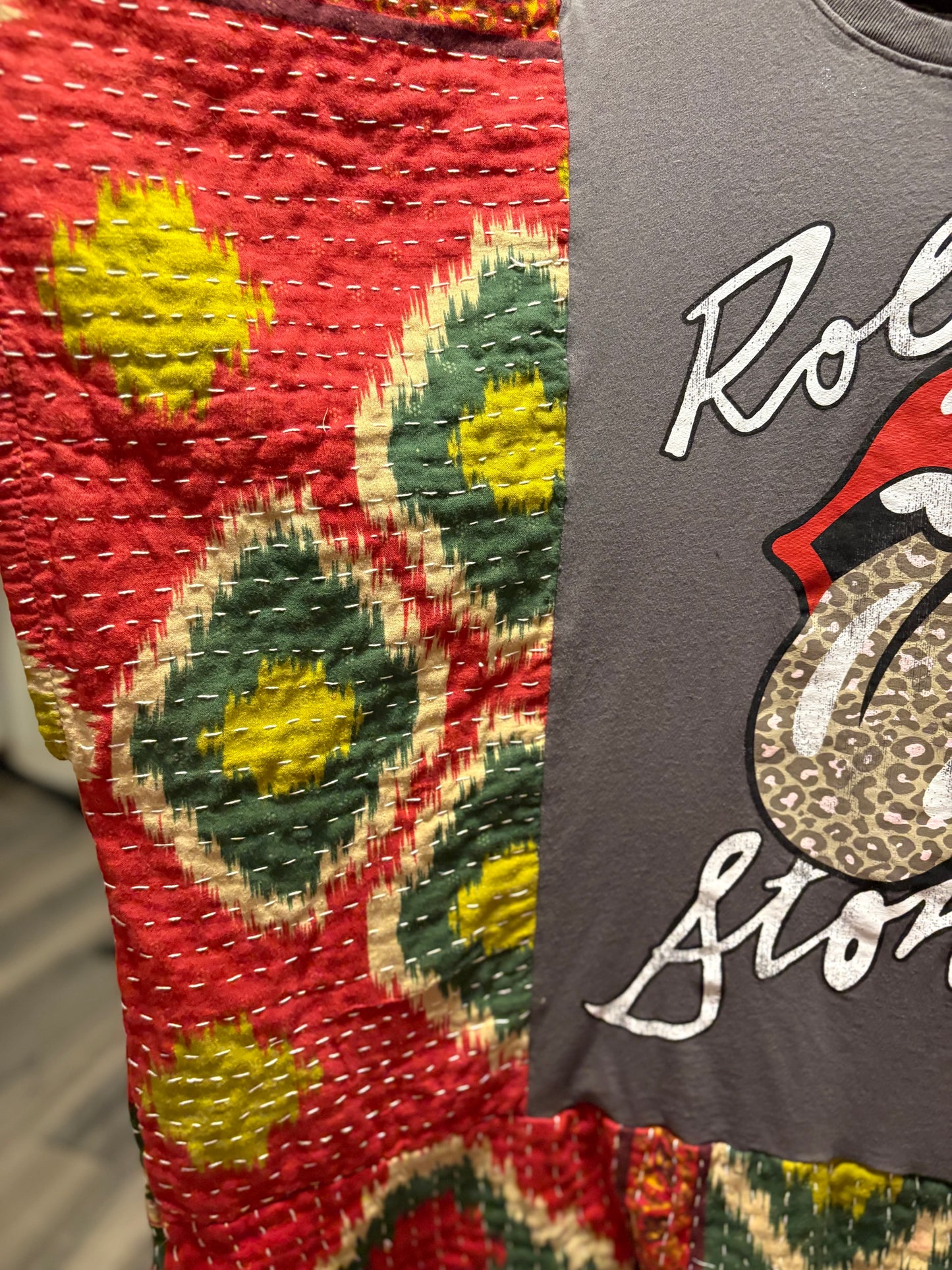 The Stones Upcycled Kantha Dress Fits a Small to XXL Super Oversized