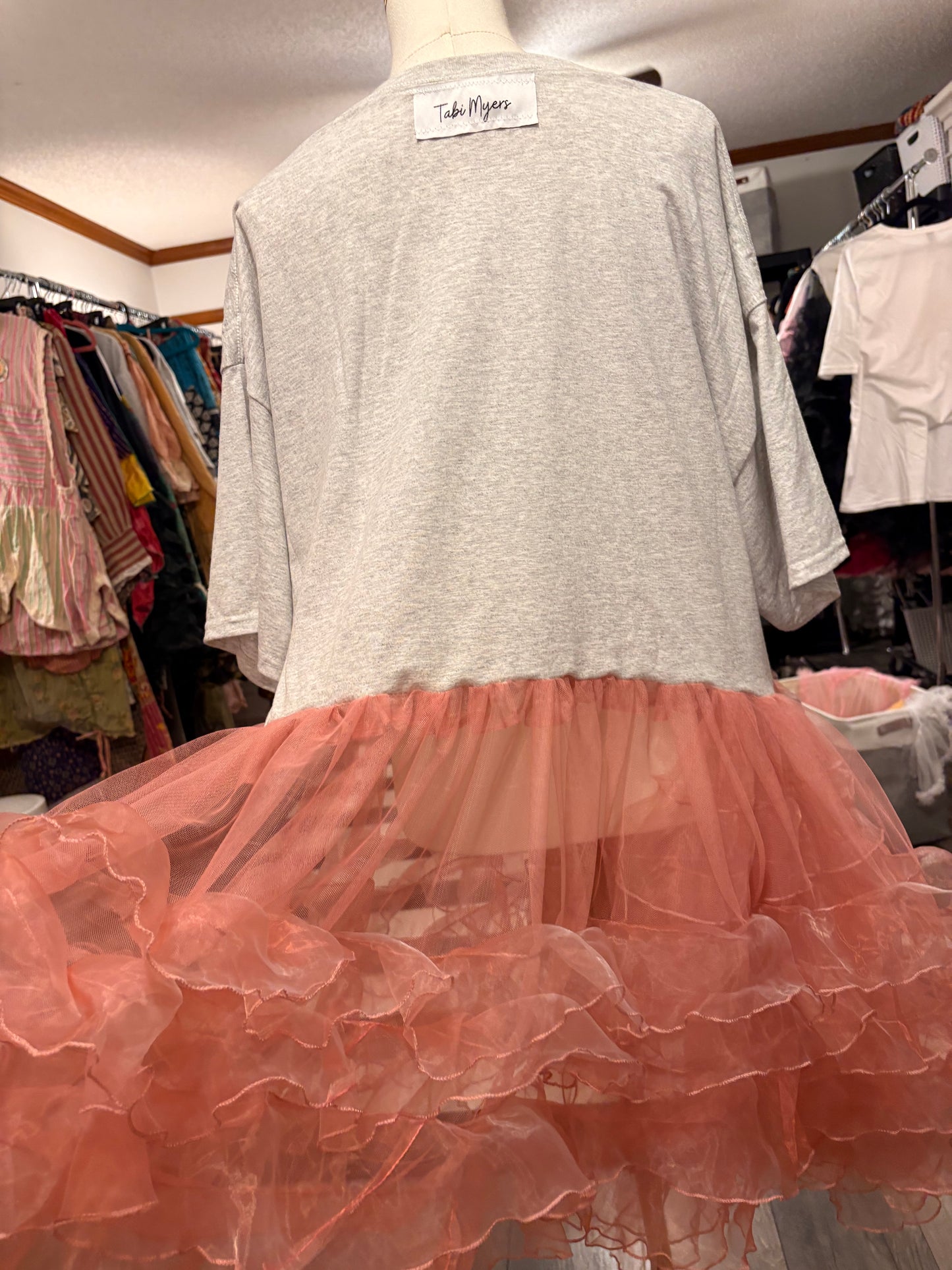 Pink Stones Rockstar Ruffle Top/Dress One Size Fits a Small to XXL