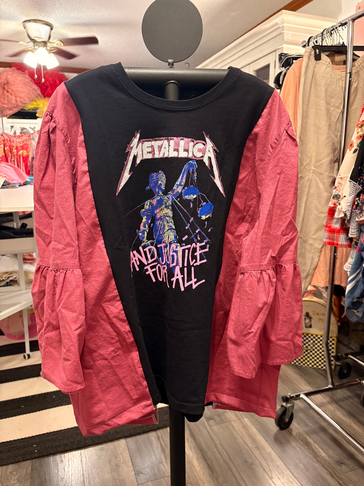 Justice Upcycled Flare Sleeve Tee One Size Fits a Small to XL