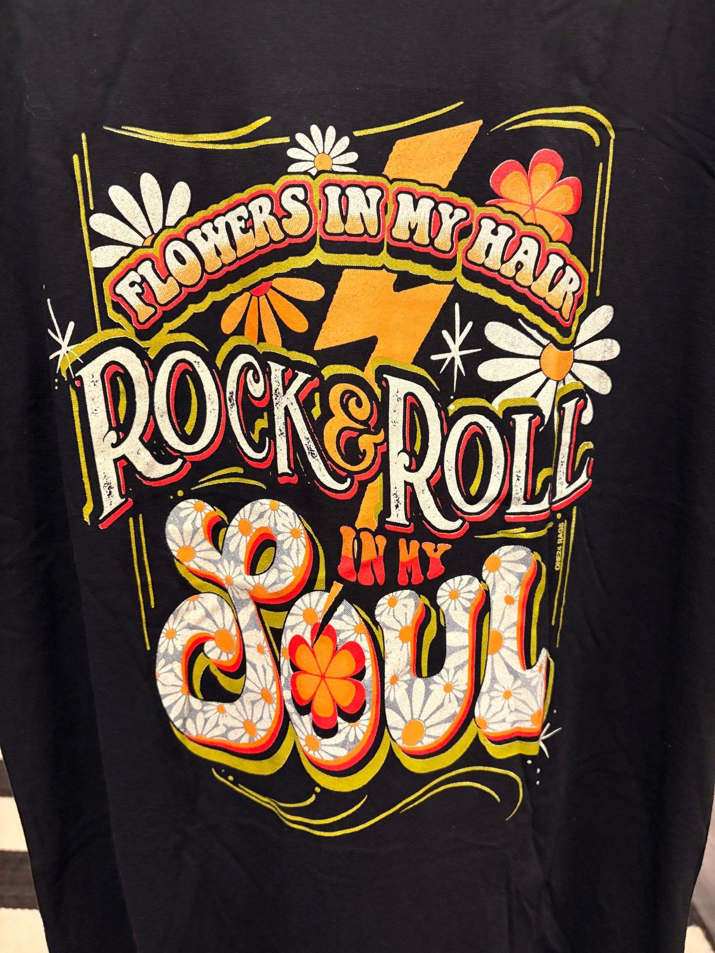 Rock and Roll Soul Lace Bottom Tee Dress OVERSIZED Fits a Small and Large