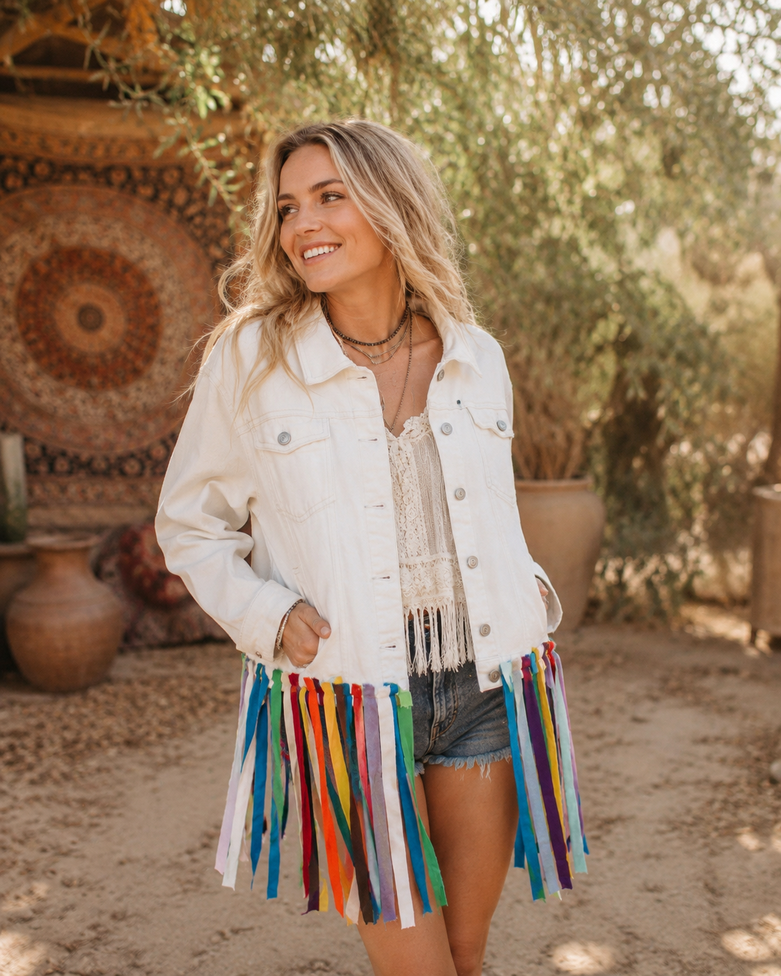 Sara Denim Color Jacket Fits a Large/XL