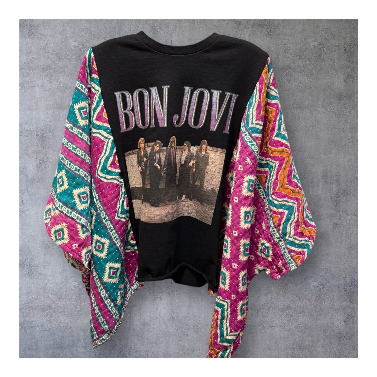 Wanted Upcycled Vintage Kantha Quilt Poncho Tee One Size Fits a Small to XXL