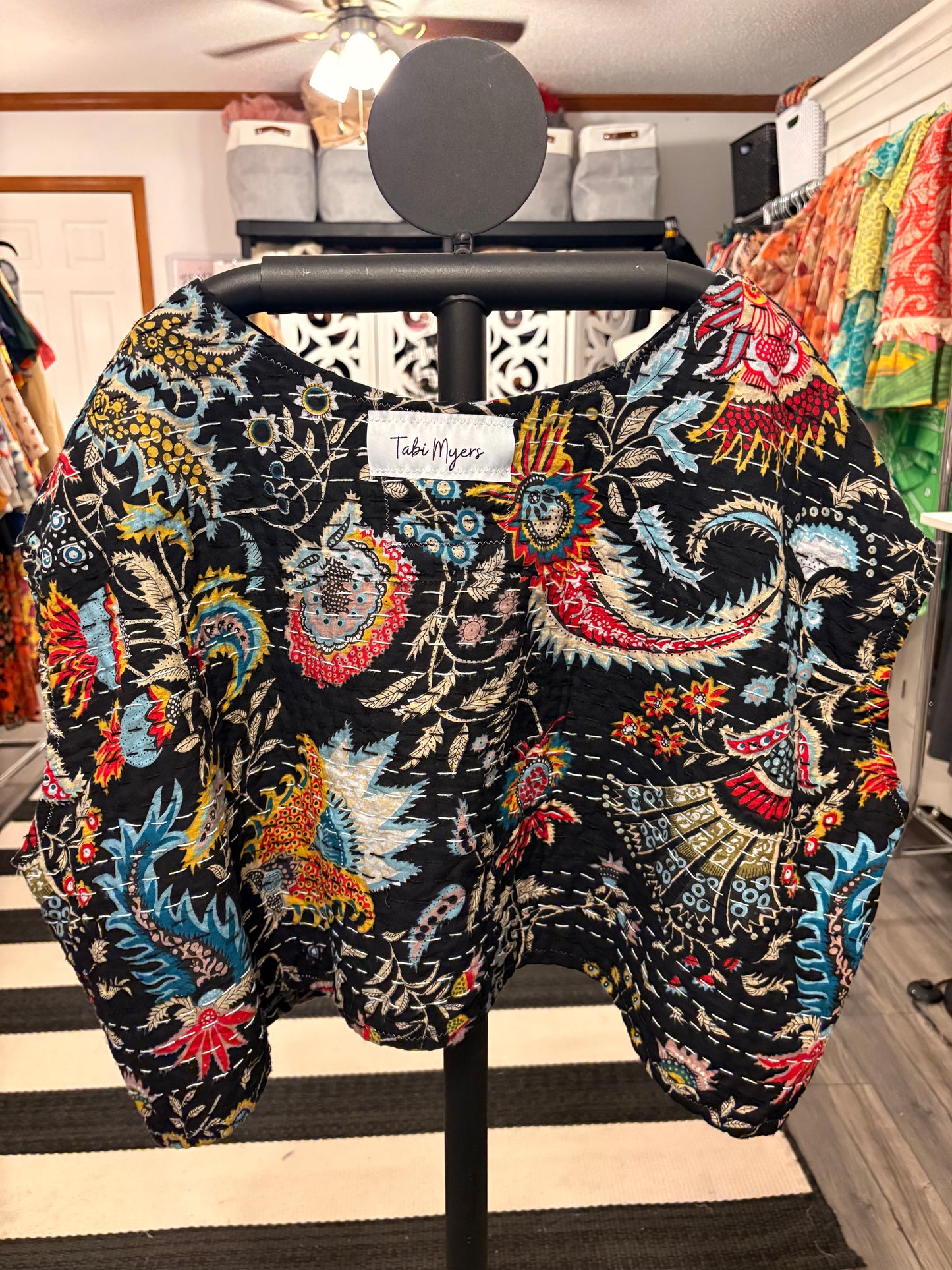 Celia Midnight Paisley Top One Size Fits Small to XXL