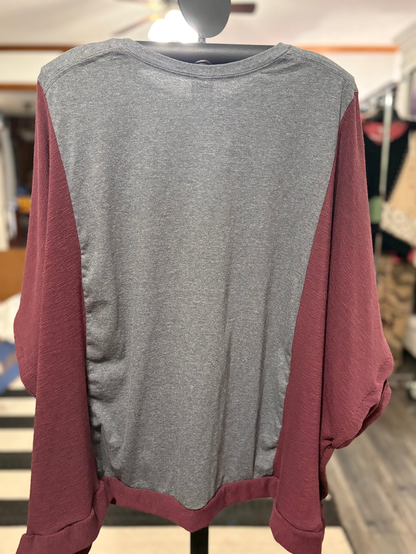 Zeppelin Upcycled Drop-Sleeve Knit Tee One Size Fits a Small to 2X