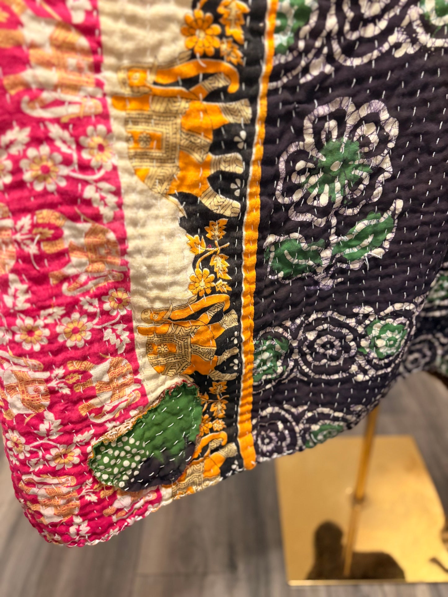 Degas Upcycled Vintage Kantha Quilt ART Jumper One Size Fits A Large to 3X Oversized