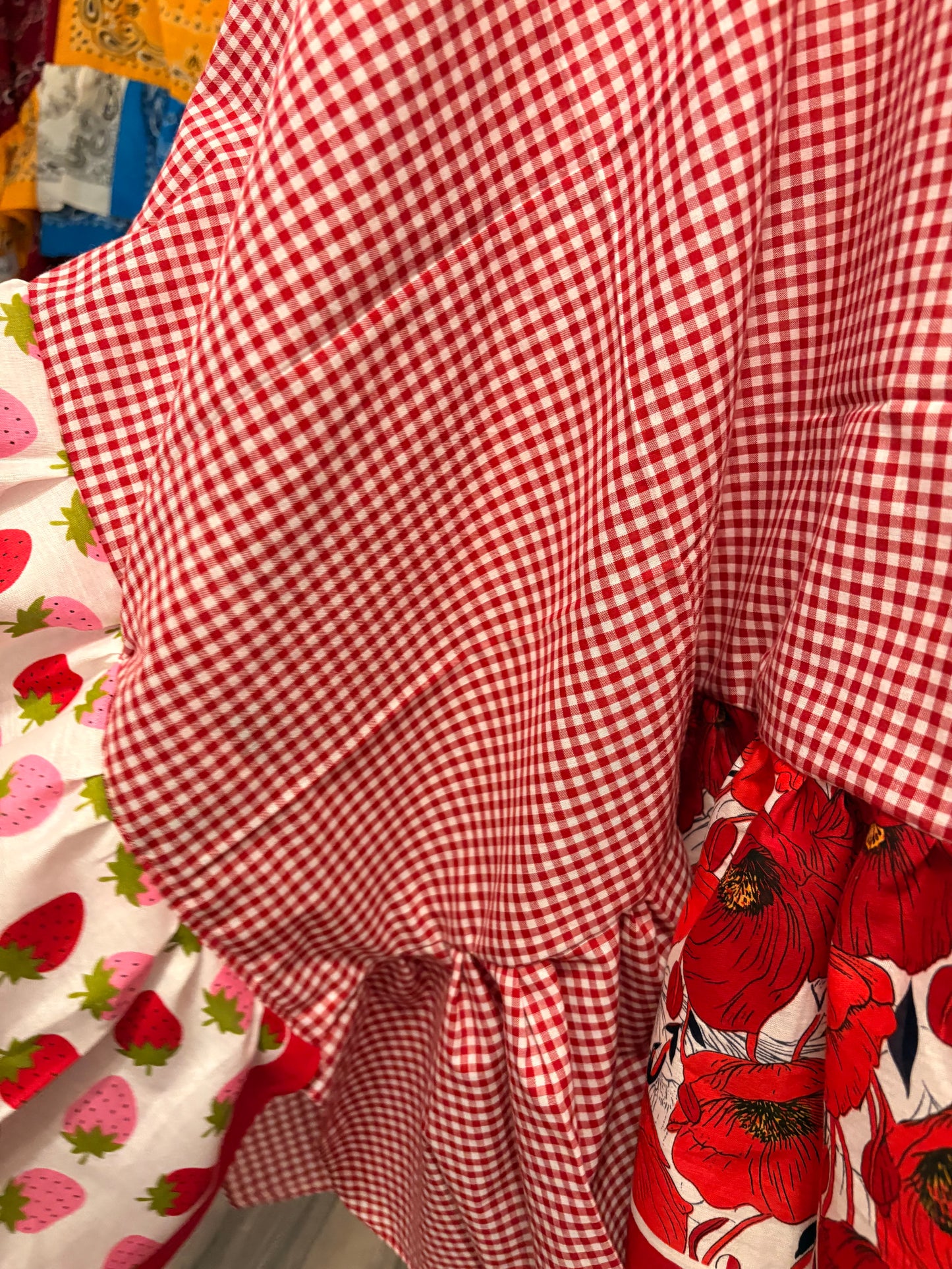 Strawberry Fields Bandana Ruffled Poncho One Size Fits a Small to 3X
