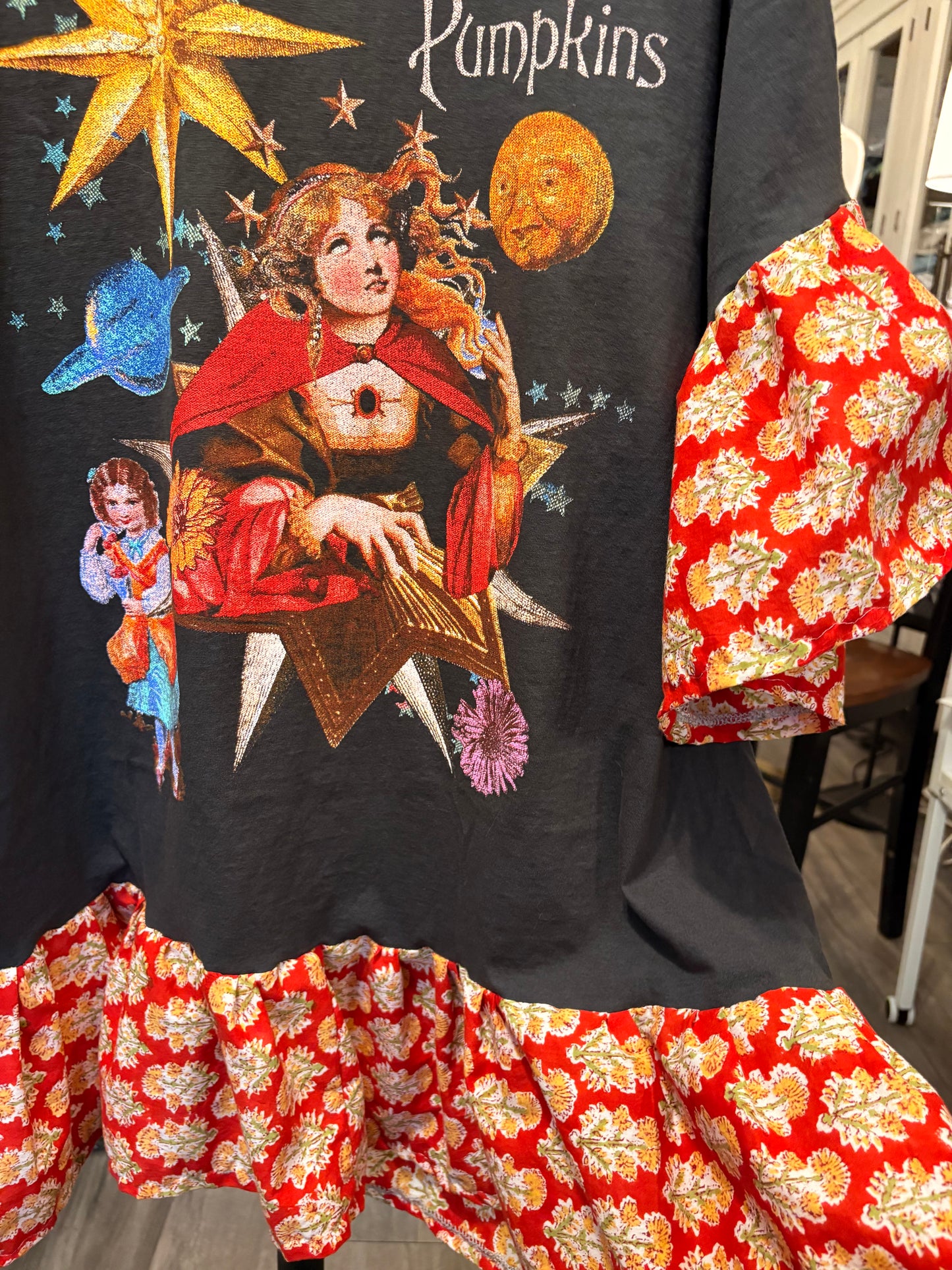 Hello Pumpkin Ruffled Rockstar Dress One Size Fits a Small to XL Oversized