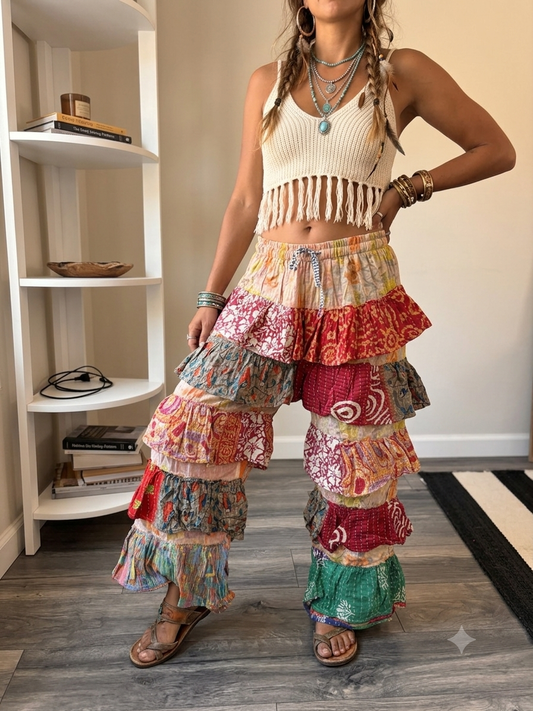 Corrin Tiered Simi Kantha Ruffle Pants One Size Fits 2-16
