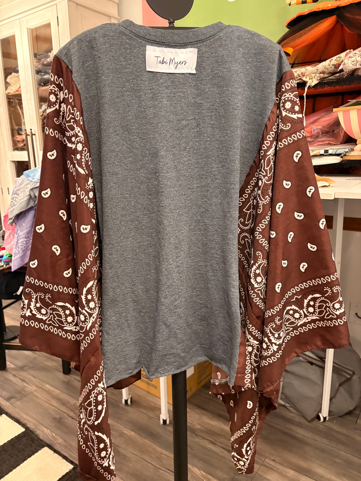 Smokey Bandana Poncho Tee Fits a Small to XXL