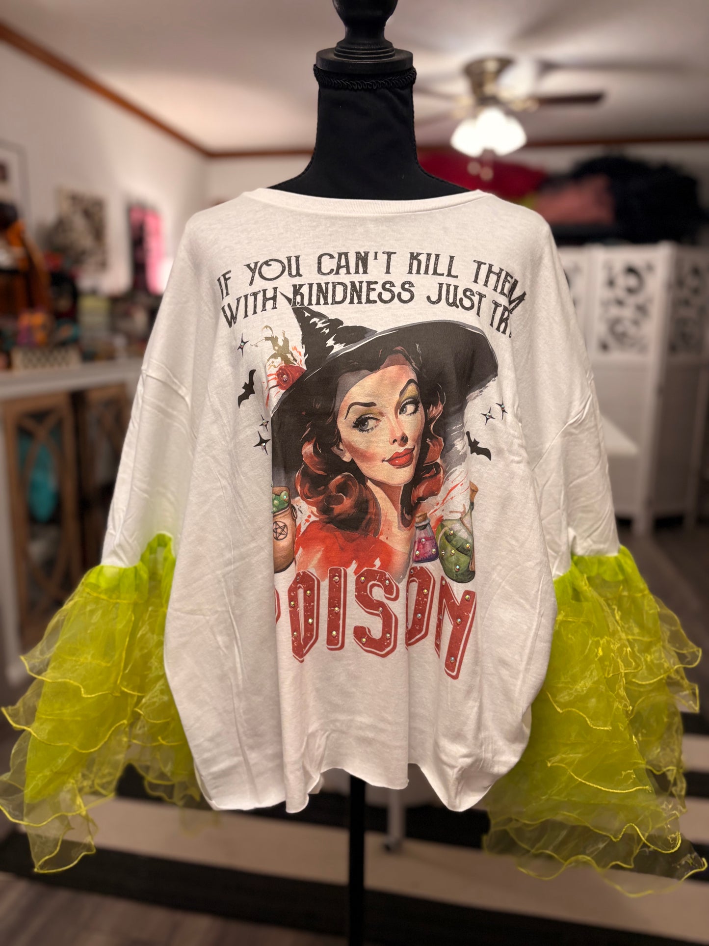 Kill ‘Em With Kindness Rockstar Ruffle Top One Size Fits a Small to 2XL