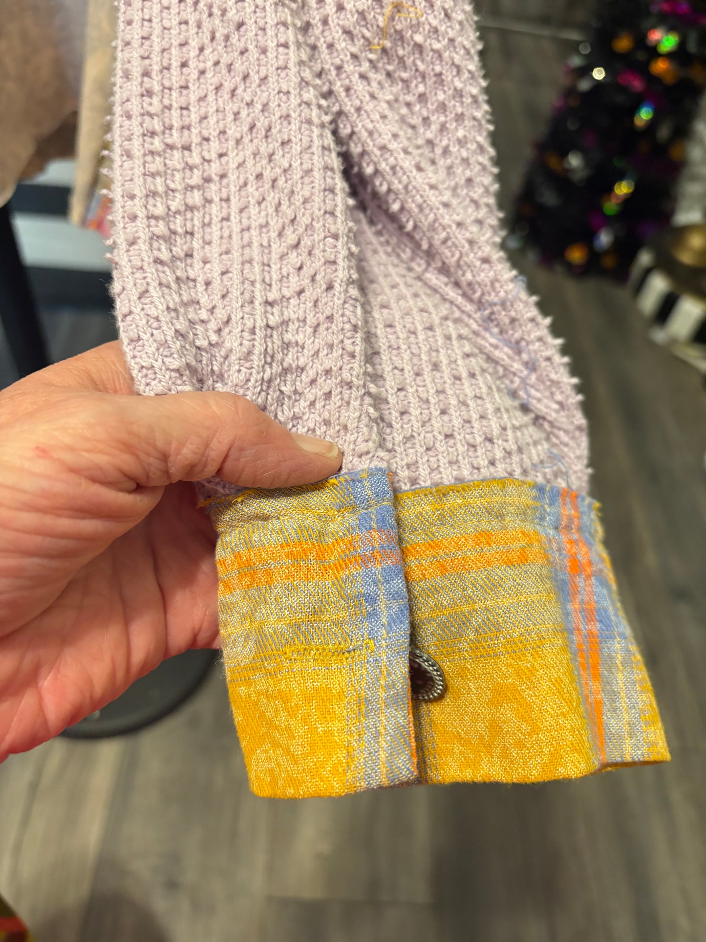 Hard Fought Upcycled Frayed Patchwork Tee One Size Fits a Large to 3X