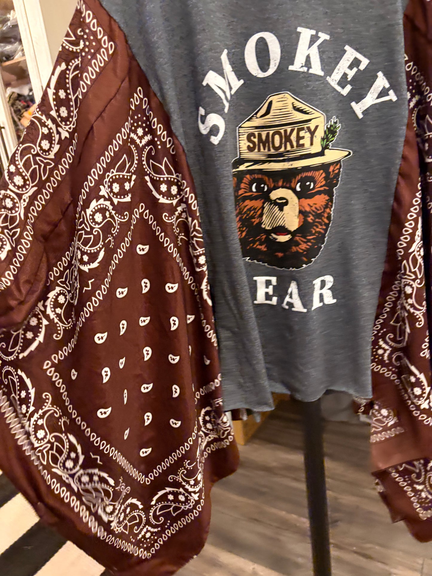Smokey Bandana Poncho Tee Fits a Small to XXL