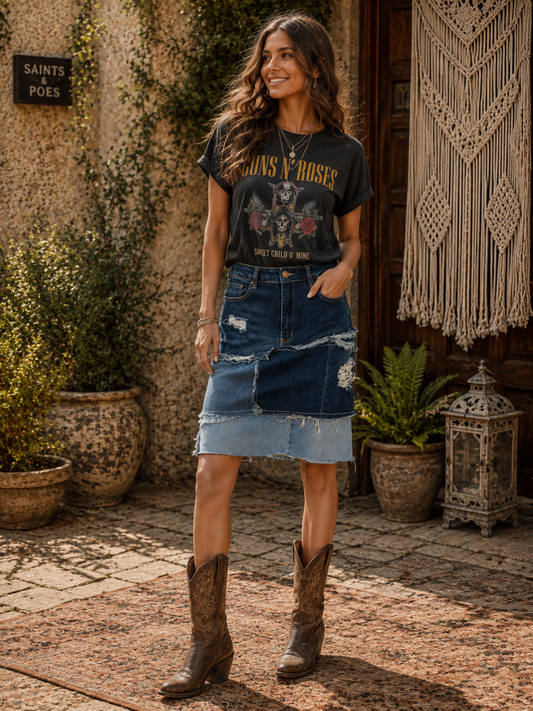 Sierra Denim Skirt Fits a Size 2/4