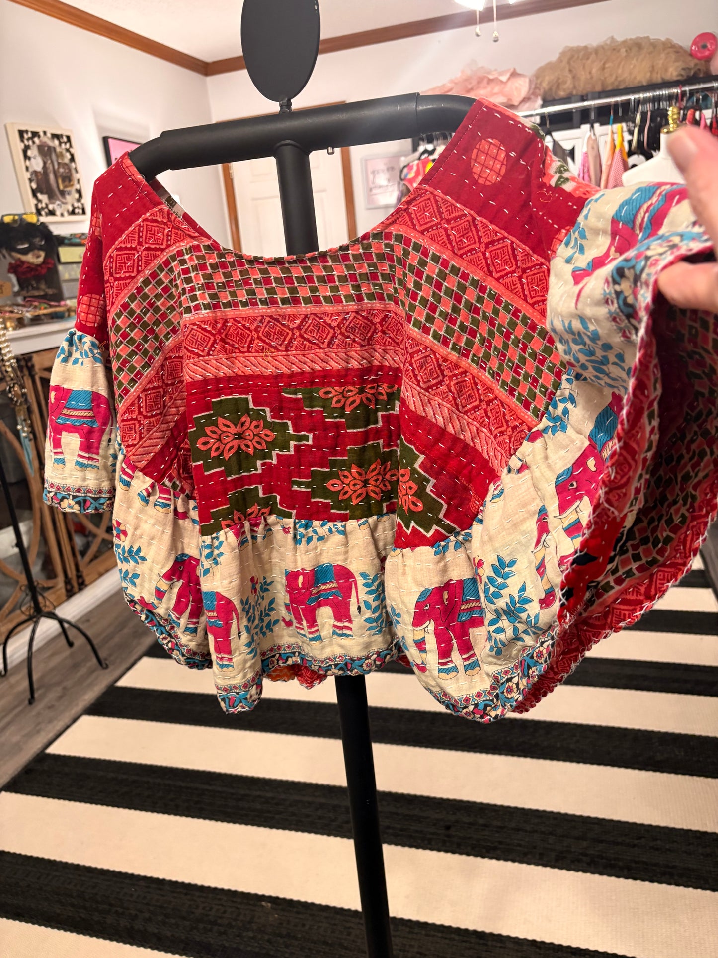 Lizzy Kantha Circle Top One Size Fits a Small to Large