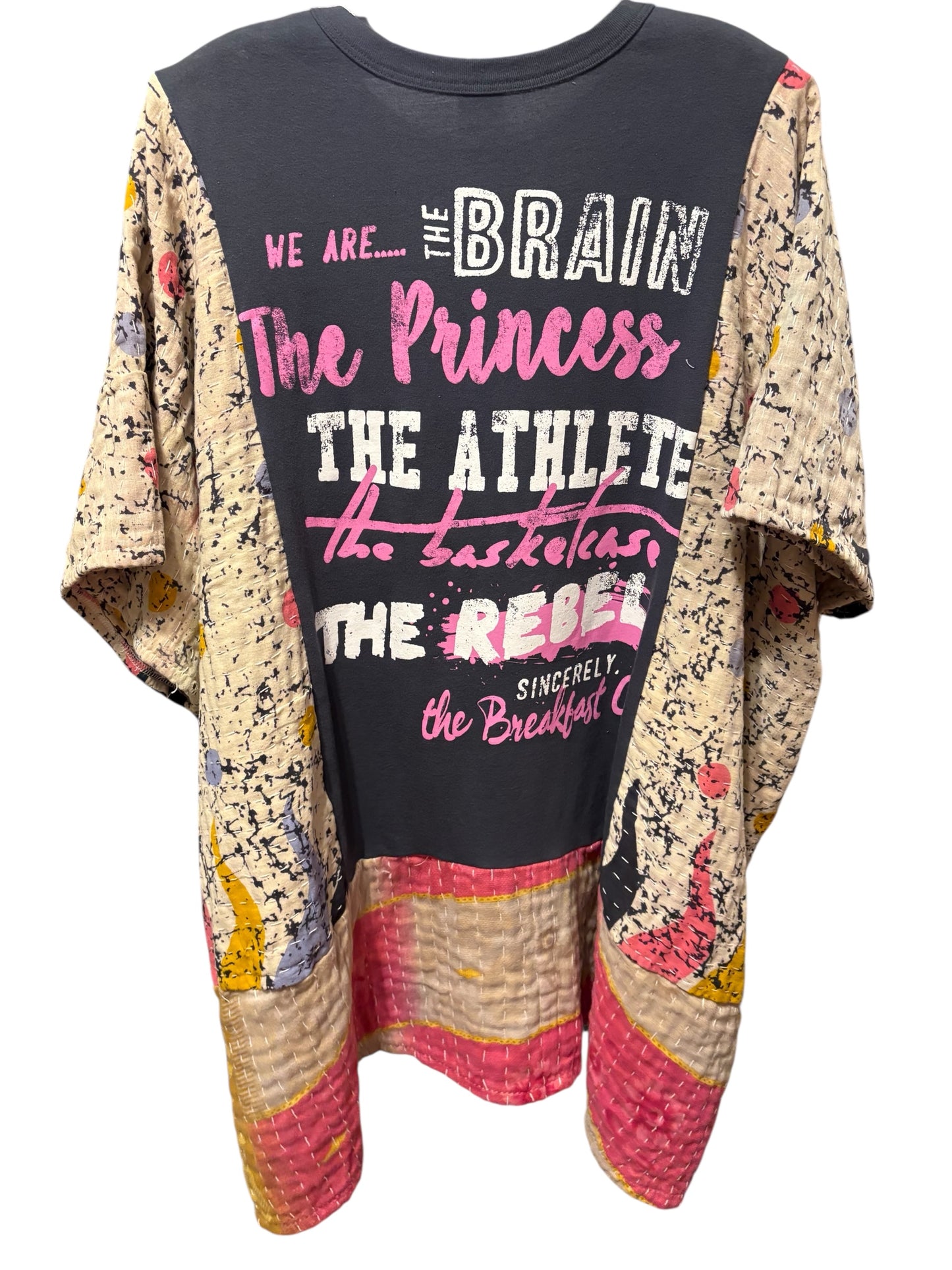 Breakfast Club Upcycled Kantha Dress Fits a Small to 3X Super Oversized