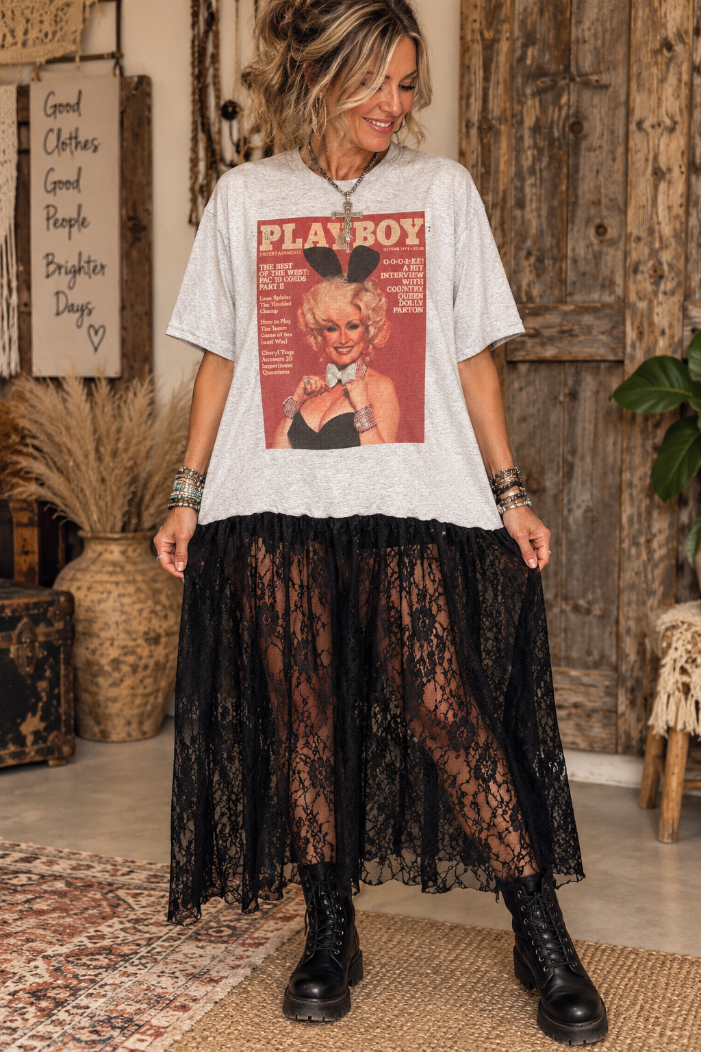 Playboy Dolly Tee Dress One Size Fits a Small to XL