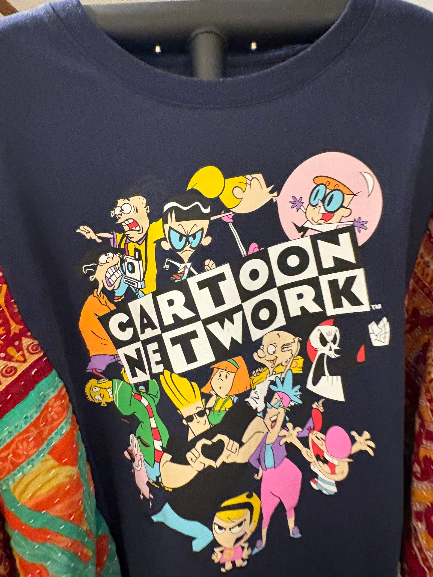 Cartoon Network Upcycled Kantha Puff Sleeve Top Fits a Small to 2X Super Oversized