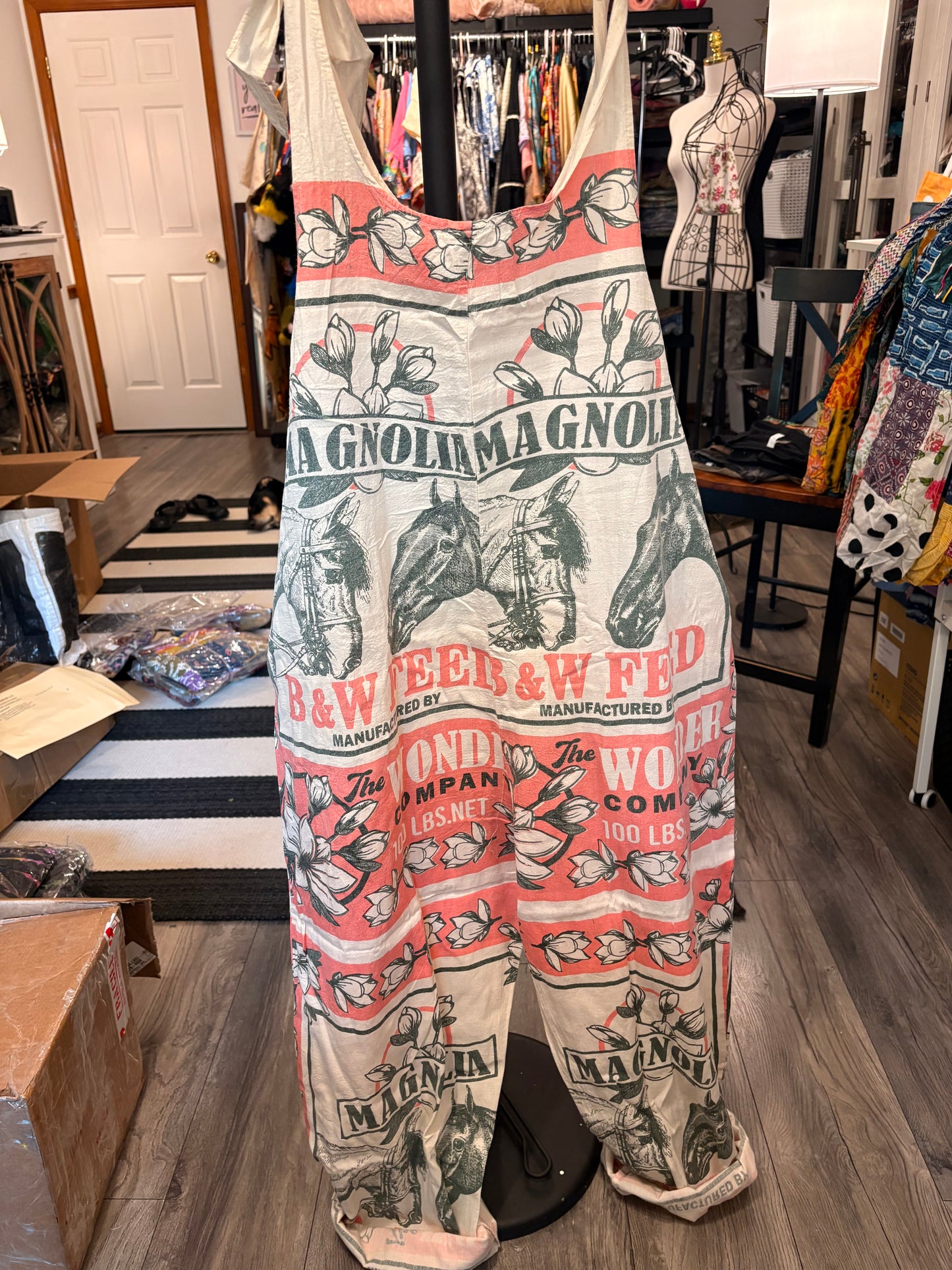 HORSE Feedsack Overalls One Size Fits Most S-XXL Oversized