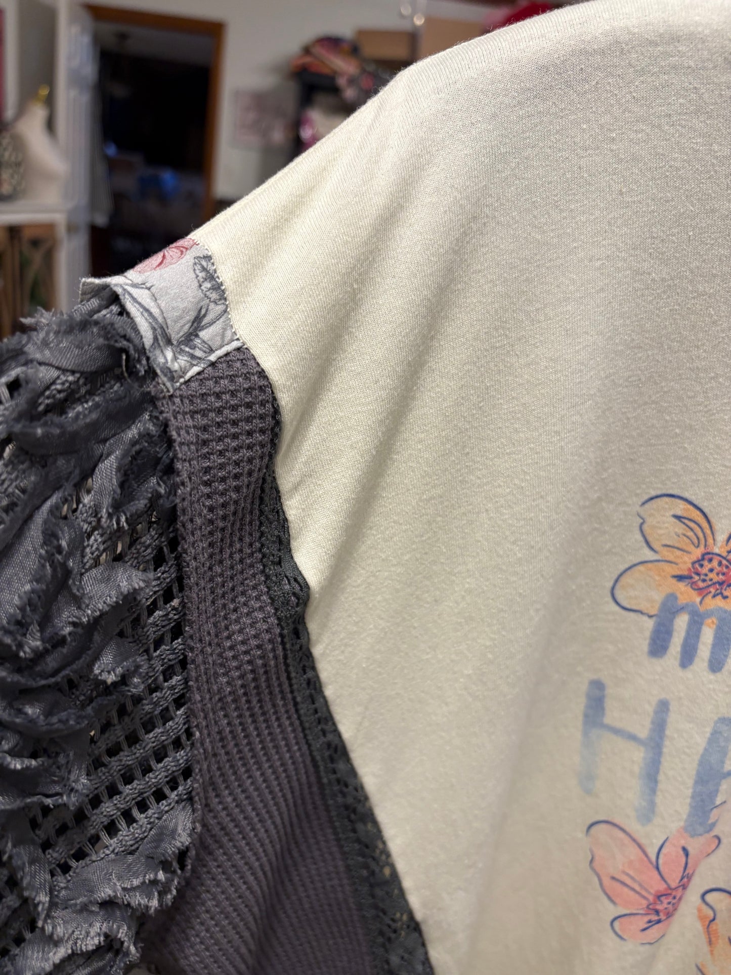 Make Heaven Full Upcycled Drop-Sleeve Tee One Size Fits a Small to XXL