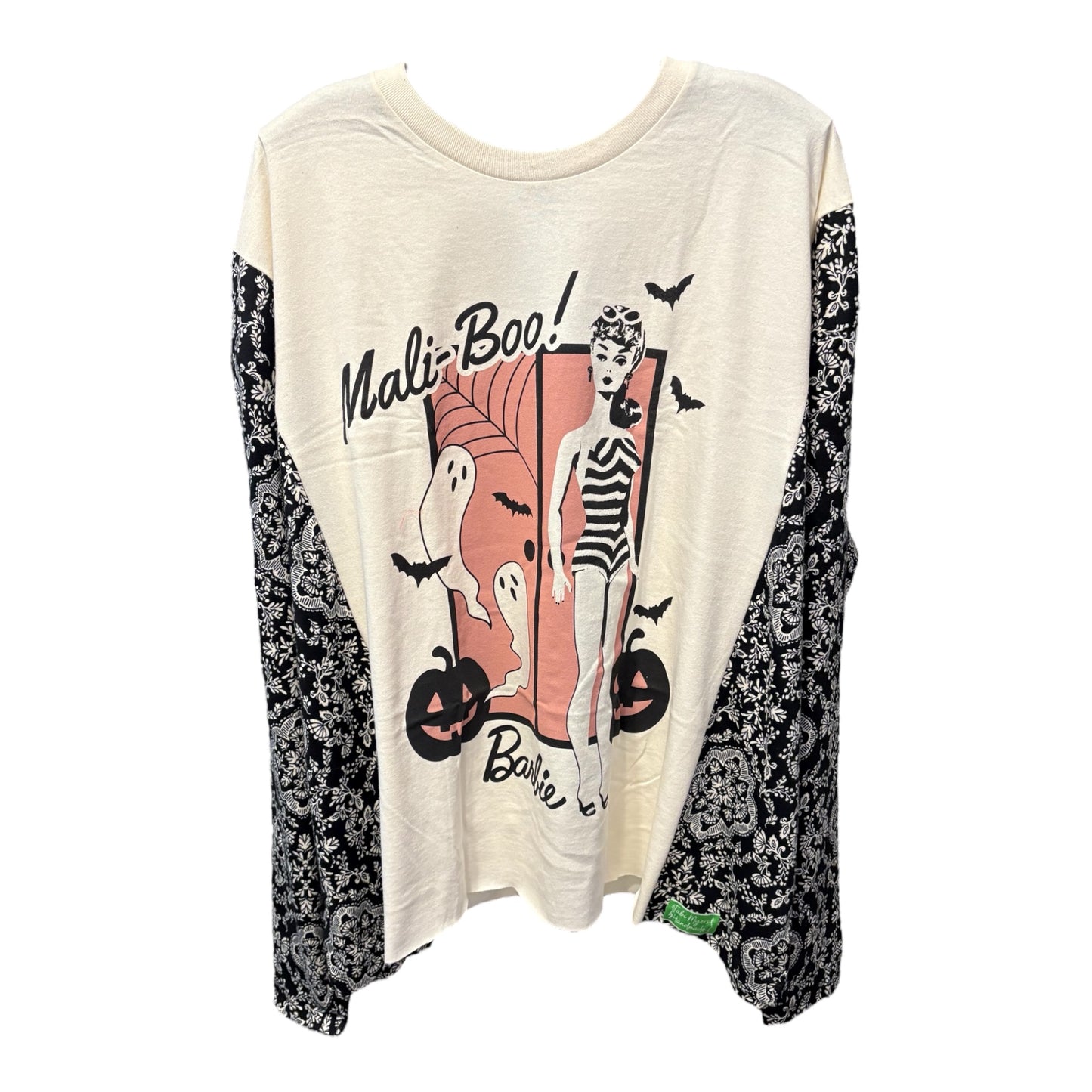 MaliBOO Barbie Upcycled Drop-Sleeve Knit Tee One Size Fits a Small to 3X