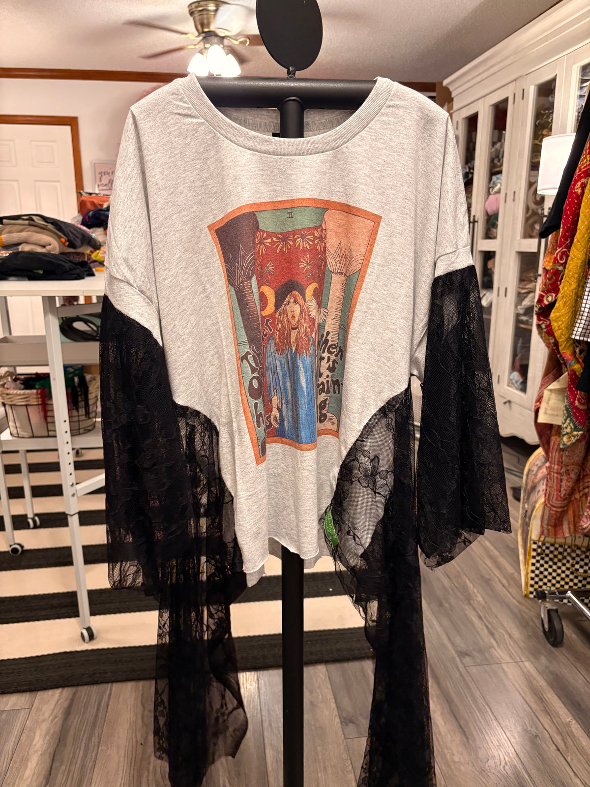 When It Rains Drama Mama Lace Tee One Size fits a Small to XL