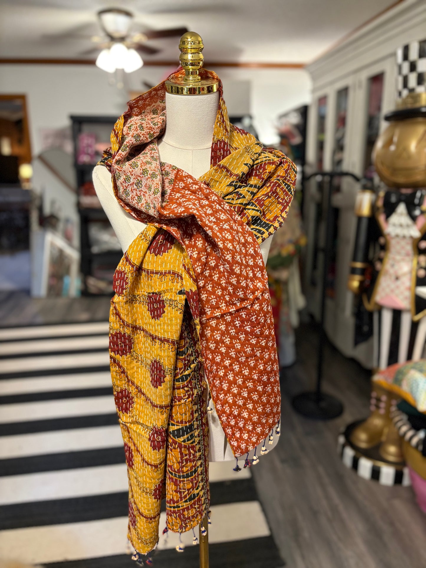 Mary Cotton Kantha Scarf
