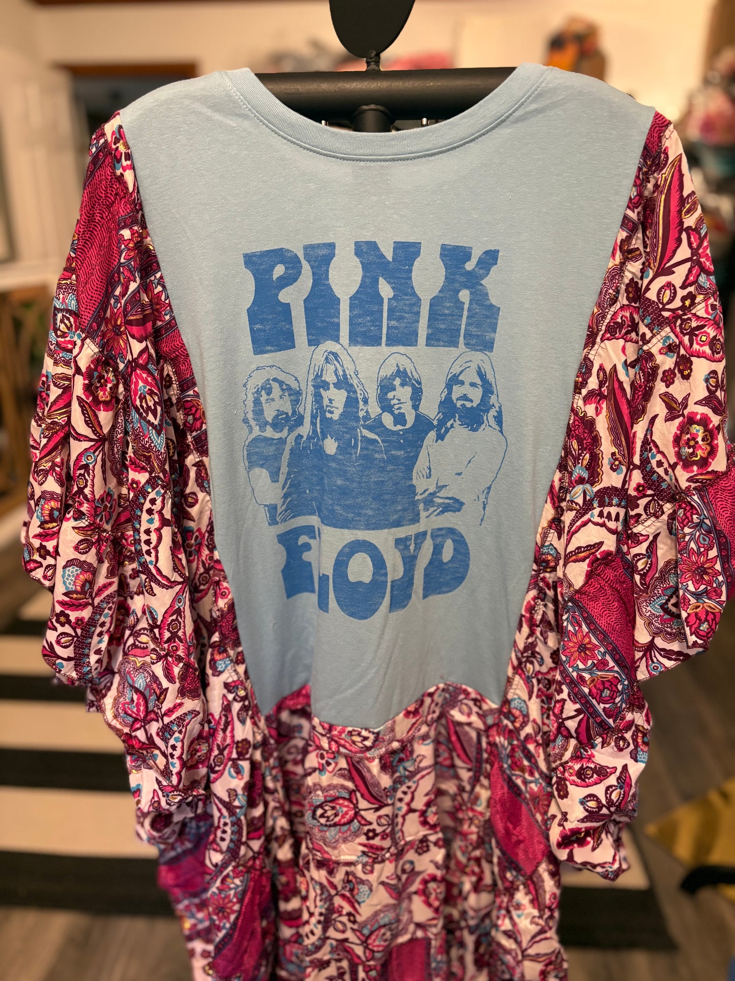 Pink Floyd Upcycled Silk Butterfly Cocoon Dress One Size fits a Small to 3X