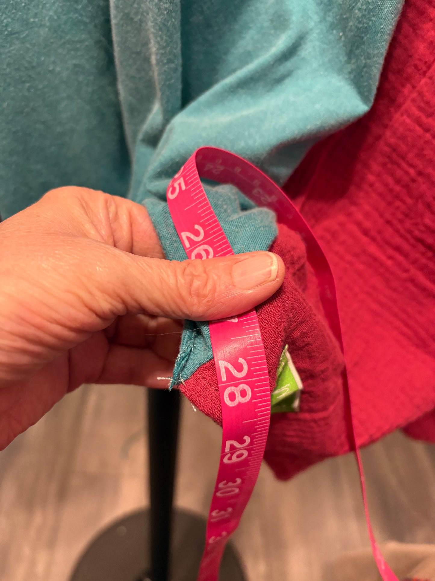 Red Hot Upcycled Drop Sleeve Embroidered Dolman Tee One Size Fits An XL to 4X Oversized