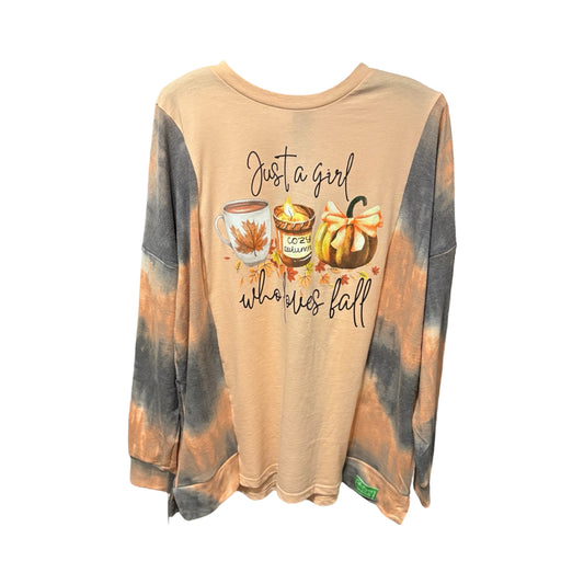 Fall Lover Upcycled Drop-Sleeve Tee One Size Fits a Small to XXL