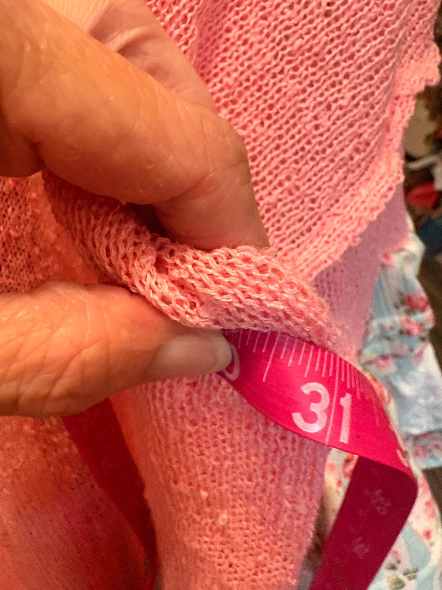 Lila Upcycled Mesh Ruffle Sleeve Sweater Fits a Small to 2X